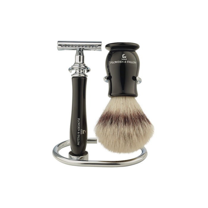 Ludlow Safety Razor Shaving Set | Double Edge | 3 Piece | Ebony
